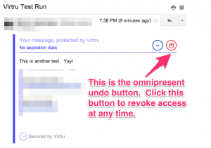 Virtru Encrypted Email - Revoke Access