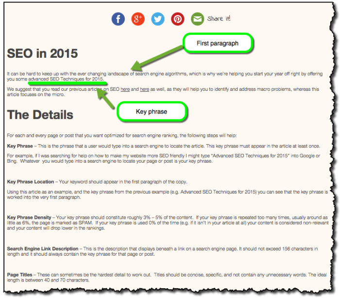 Advanced SEO 2015 Key Phrase